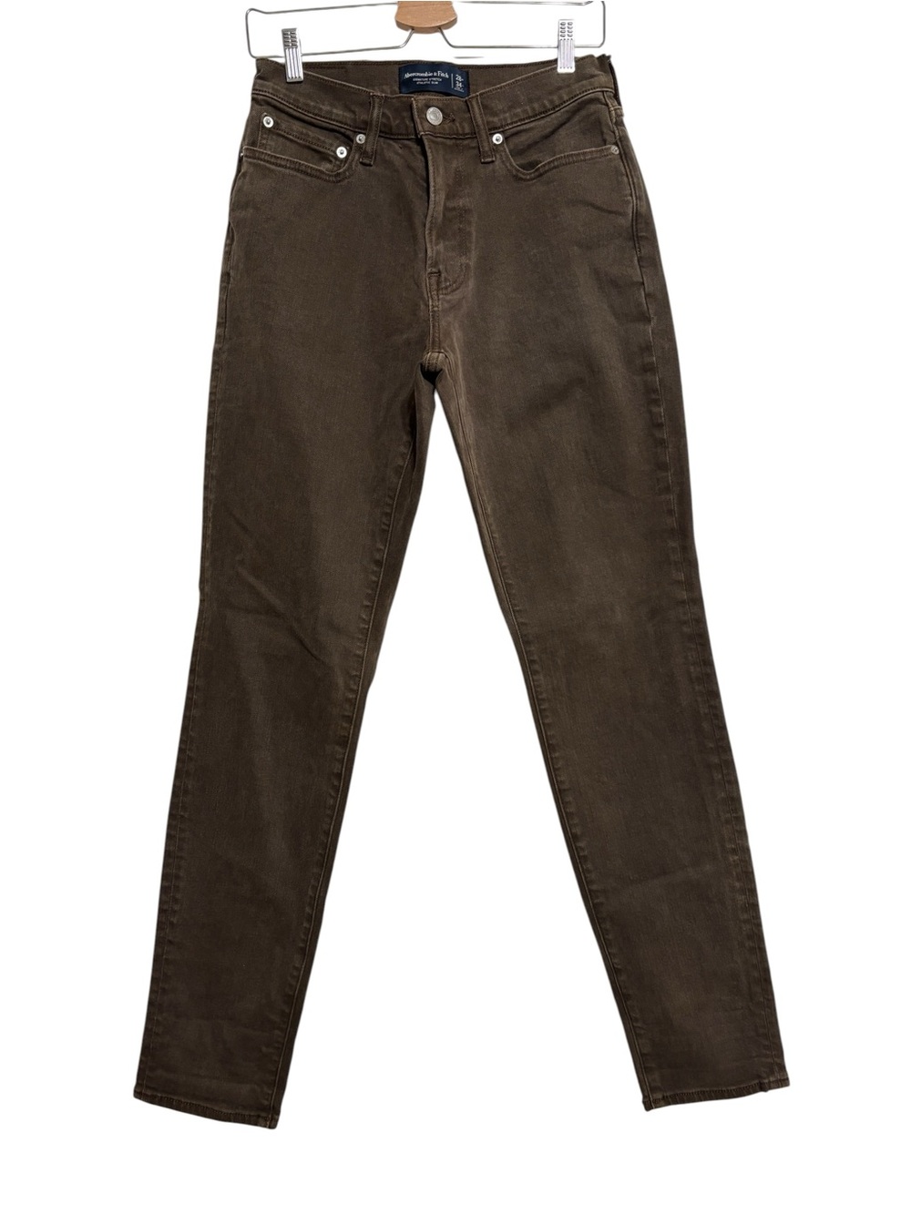 Abercrombie & Fitch Men's Dark Brown Slim Straight Jeans